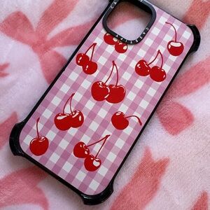 Cherry Pattern Phone Case - Red and Black